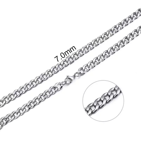 7mm Stainless Steel Chain Jewelry Set - Picture 7 of 7